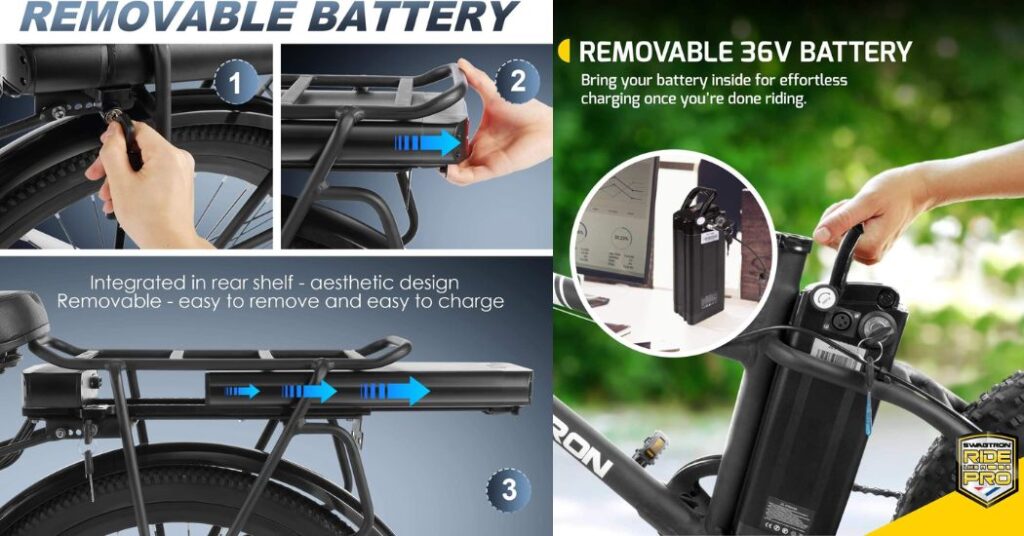 Steps for removing the battery from an electric bike