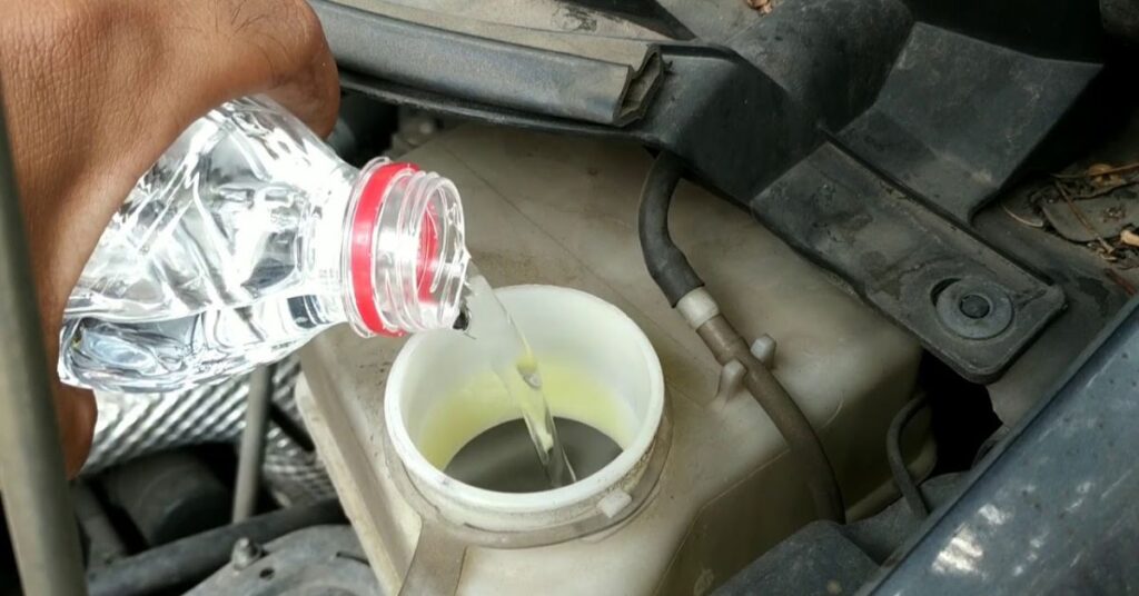 What happens if you put water in coolant reservoir?